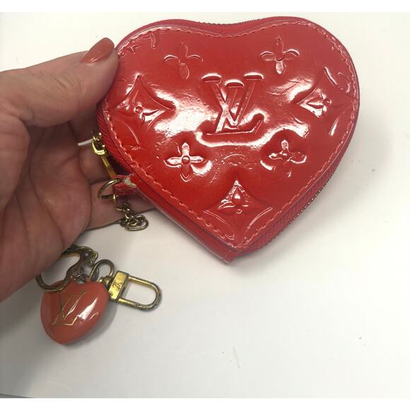 Louis Vuitton Vernis Coeur Heart Coin Purse Orange Sunset Monogram Vernis Patent - Picture 8 of 9